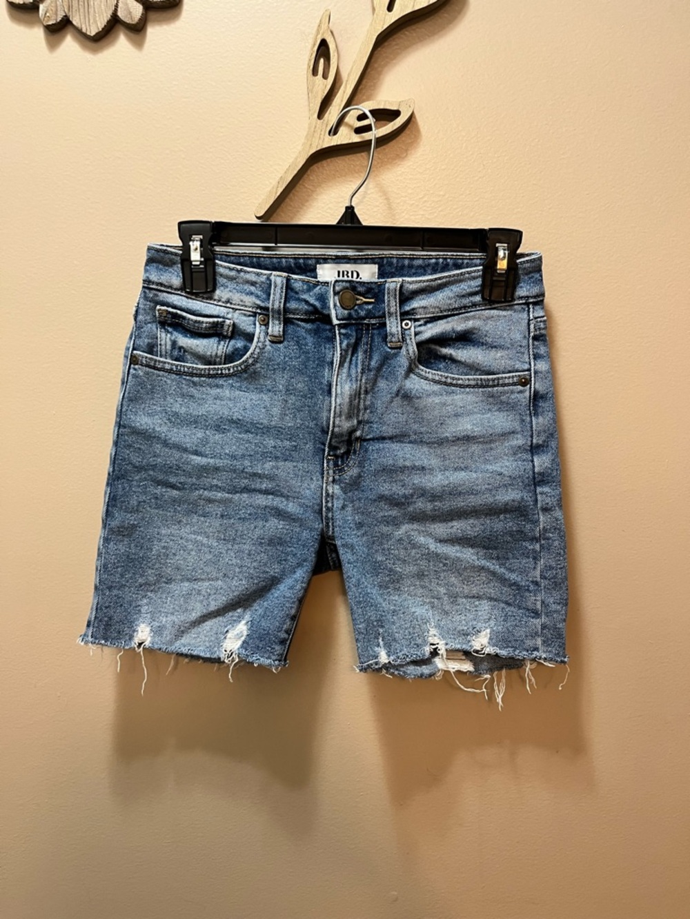JBD Just Black Denim Mid Rise Distressed Denim Shorts Size XS